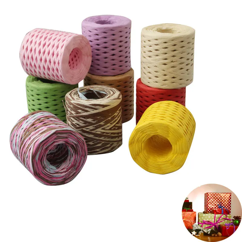 2 Rolls 30 Meter Paper Rope, Black, Raffia Rope, Paper Ribbon