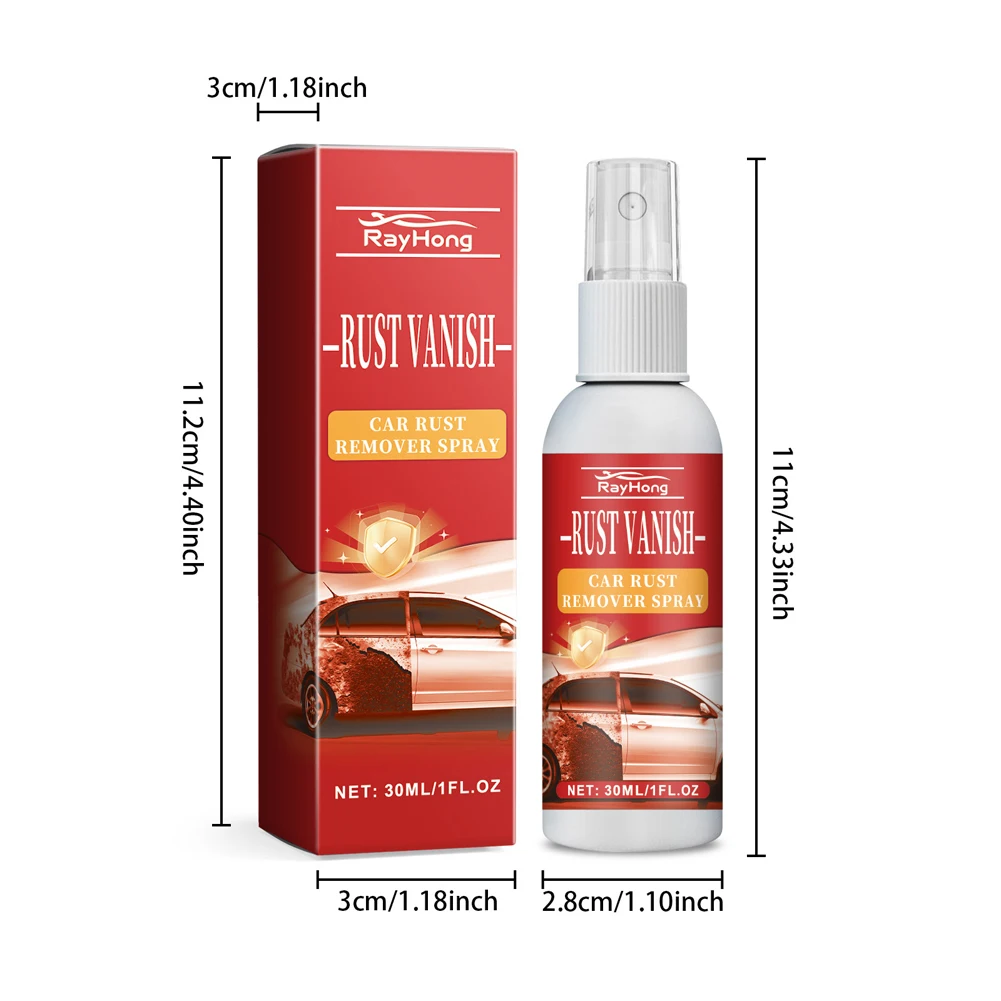 30ml Car Body paint rust remover Care Compound Car Rust Remover Spray Automobile Wash Maintenance Agent Metal Cleaner Cleaning Spray