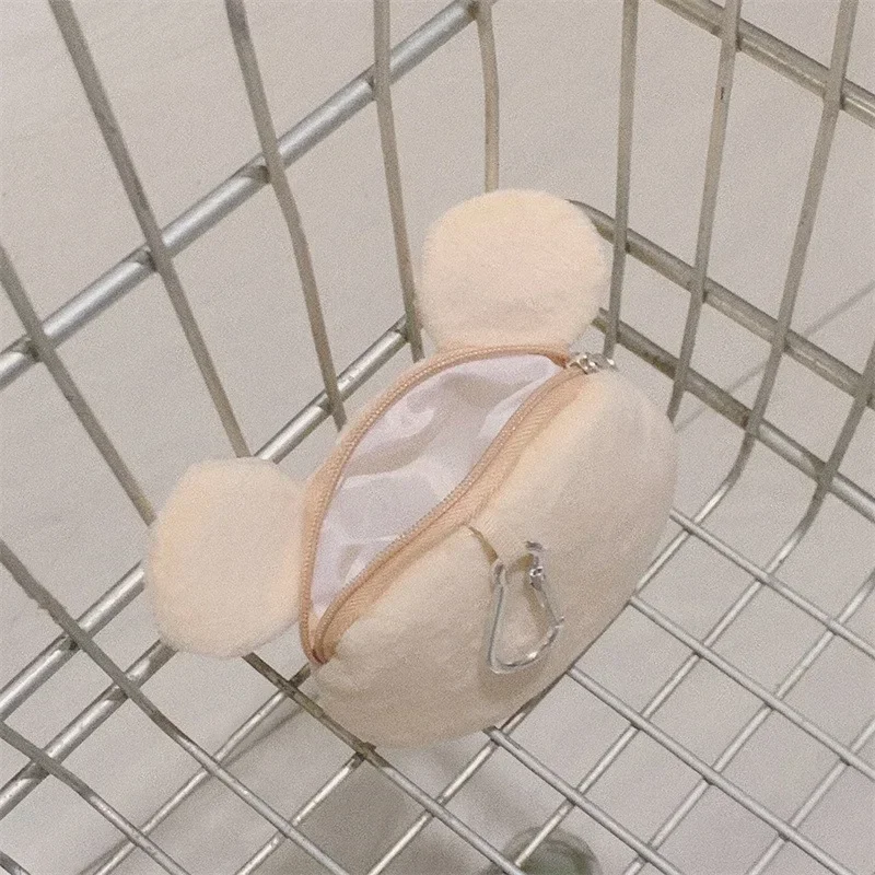Portamonete In Peluche A Forma Di Orsetto – Borsa Portamonete Kawaii Con Cerniera, Leggera E Compatta Per Monete, Chiavi E Piccoli Oggetti