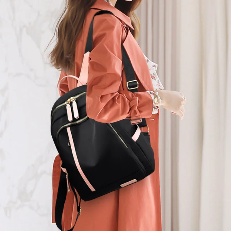 New Korean Women's Fashion Backpacks Large Capacity Color Matching Travel Backpack Lightweight Backpack Travel