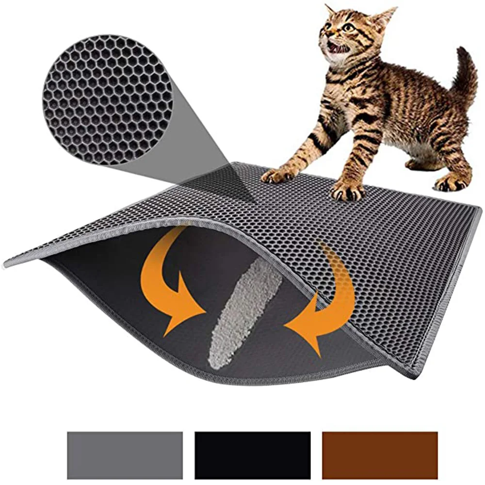 Waterproof Pet Cat Litter Mat Double Layer Litter Cat Pads Trapping Pet
