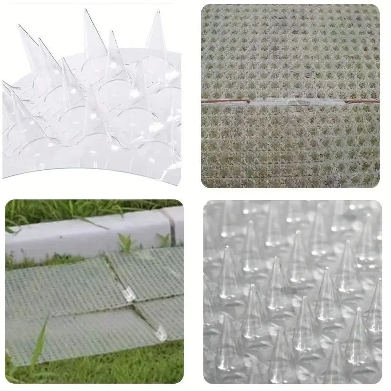 Pet fence barrier Spikes Repeller Cat Plastic Bird Repellent Anti Pigeon Anti-bird Squirrel Garden Fences Control Transparent Spikes