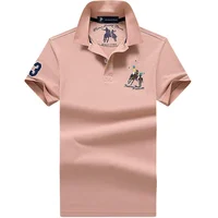 Polo d'été hommes coton décontracté broderie Polo t-shirt solide à manches courtes revers bouton chemise affaires créateur de mode mâle 6