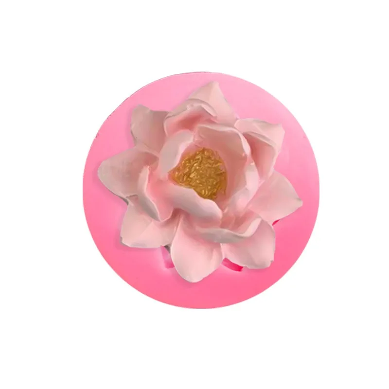 3D Lotus Flowers Silicone Mold DIY Aroma Candles Gypsum Ornaments Molds Handmade Soap Making Supplies Kitchen Baking Candy Mold