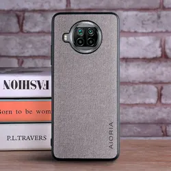 Luxury Textile Leather Skin Soft TPU Hard Phone Cover (Light Gray)