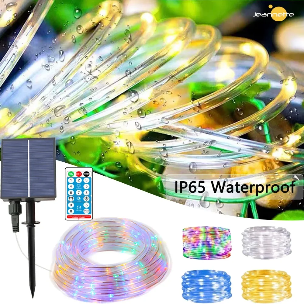 Solar Led Lights Outdoor String Solar Powered Rope Strip Lights Waterproof Tube Rope Fairy Garland Light Strings 32m/22m/12m/7m datai dc 6 in 1 out strings 00v 1000v ip5 solar dc combiner box