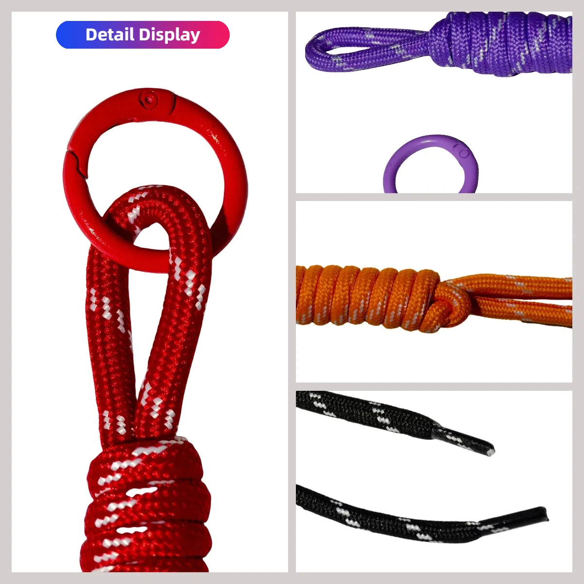 Vibrant Nylon Woven Rope Charms for Keychain and Bag Pendant Accessories