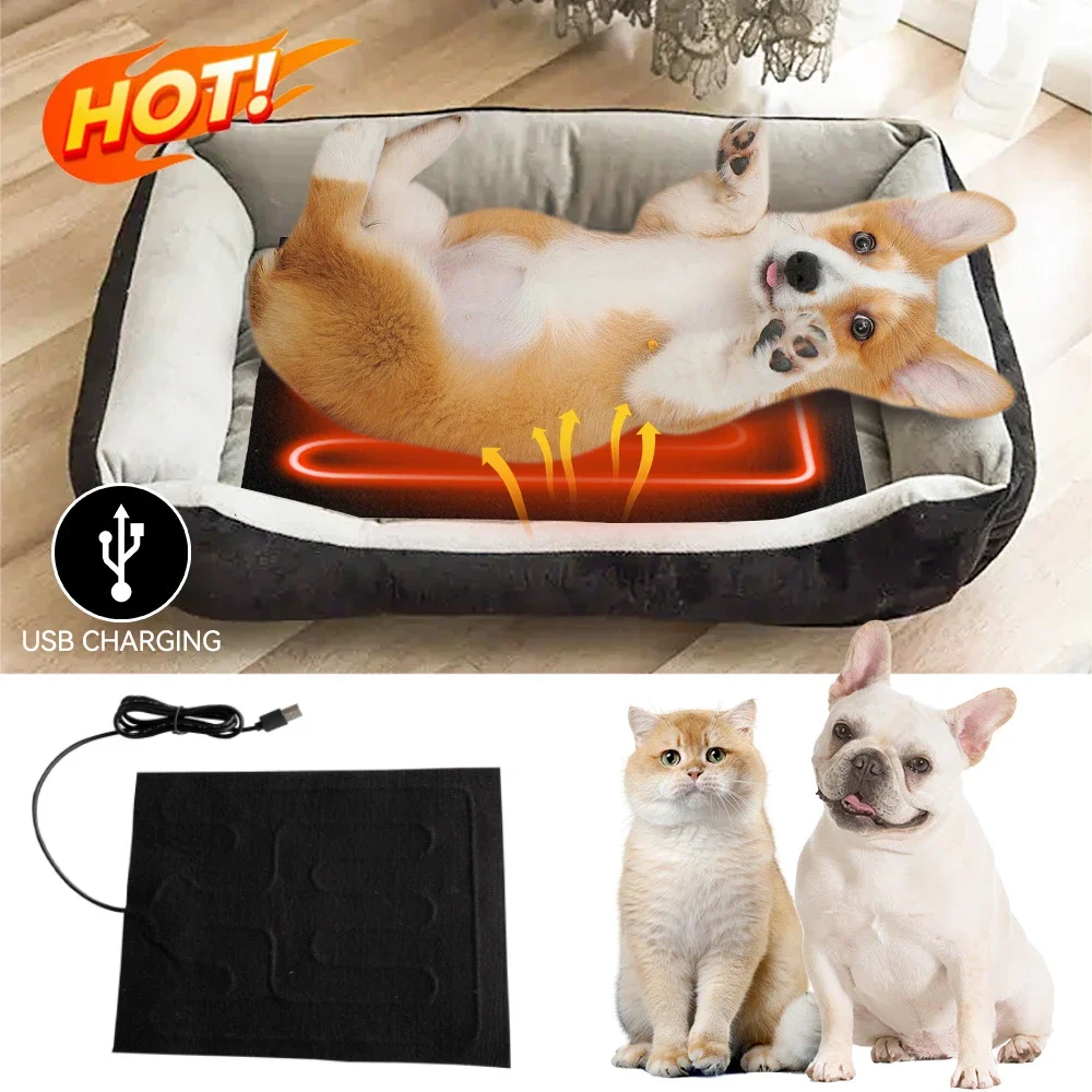 Safety USB Warm Paste Pads Washable Winter Heating Warmer Pad Dog Cat Bed Heat Pad Pet Reptile Heating Warmer pet heated mat