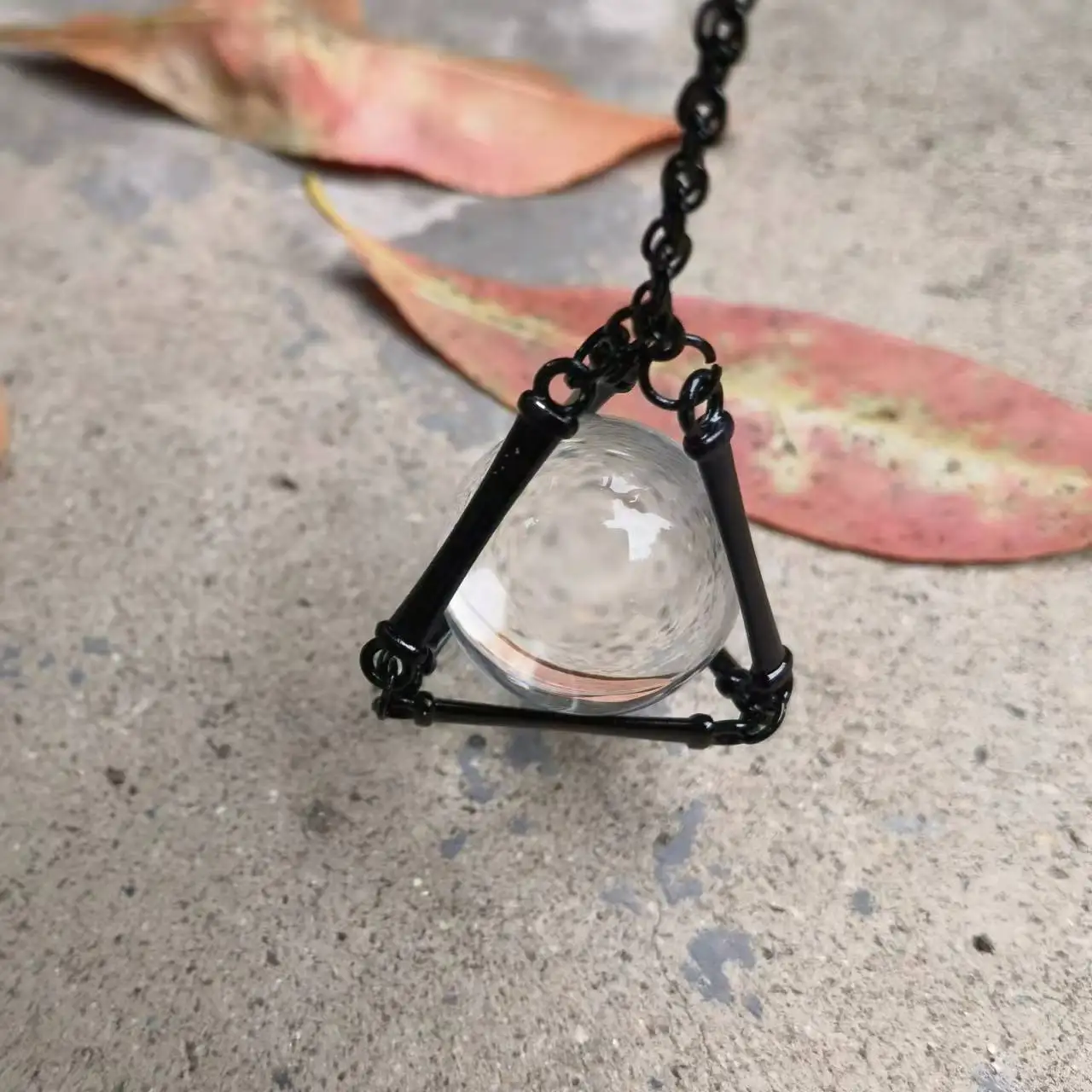 Hariqua / Obsidian pendulum necklace（Crystal Pendulum