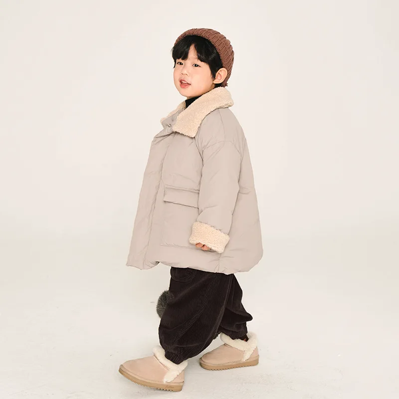 UNITIM 1-8세 남아용 다운 재킷 90% 화이트 덕 토들러 키즈 남아 코트 다운 일본식 두꺼운 따뜻한 롱 틴 보이즈 아우터웨어 코트