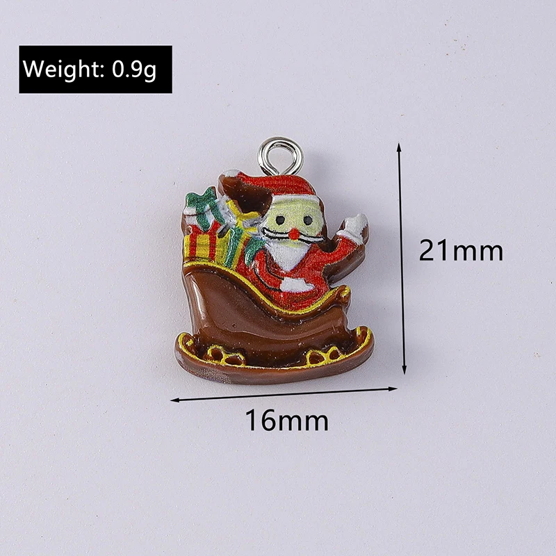 Duarte 20 Teile/los Nette Harz Weihnachten Santa Claus Baum Deer Charms Anhänger für Schmuck Machen Halsketten Ohrringe DIY Handwerk Geschenk – Detail 17
