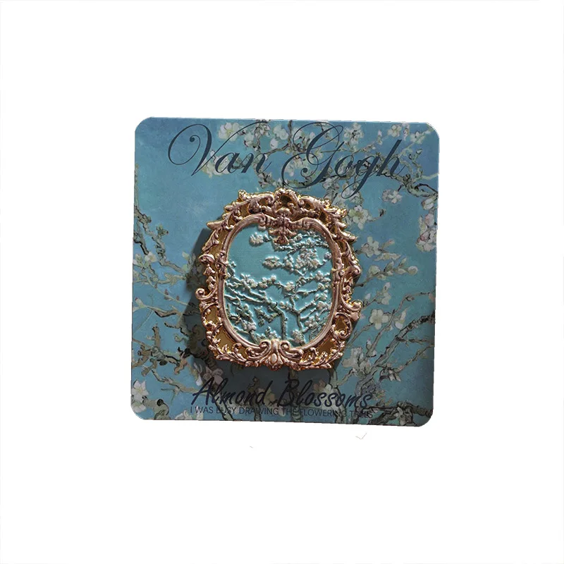 Vintage Oil Painting Fridge Magnet Set Artistic Metal Decor Light Shadow Gallery Series Fridge Magnets Home Decoration