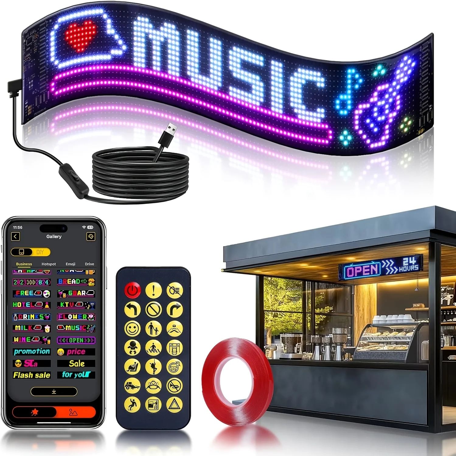 Programmable LED Car Window Display Board product image
