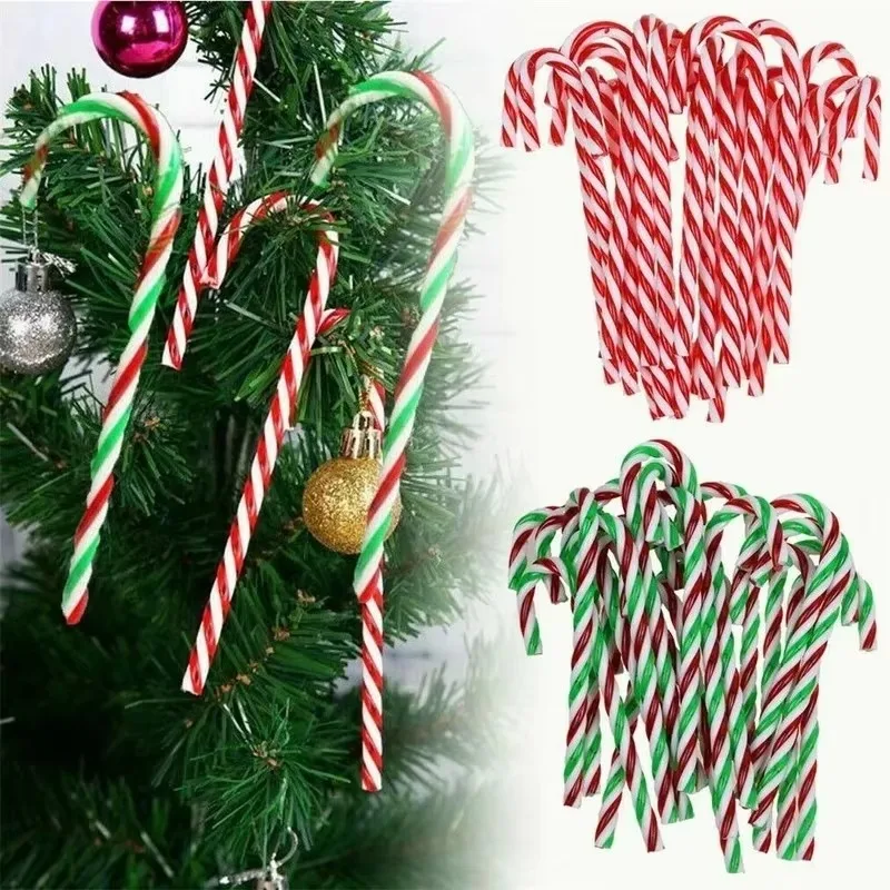 30/6PCS Mini Candy Canes Miniature Christmas Tree Decor Peppermint Swirls Pendant DIY Scrapbook Craft Gift Home Party Navidad