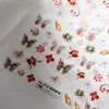 5D Relief Gorgeous Colorful Flowers Butterfly Complete In Beauty Adhesive Nail Art Stickers Decals Manicure Ornaments Suppliers 3