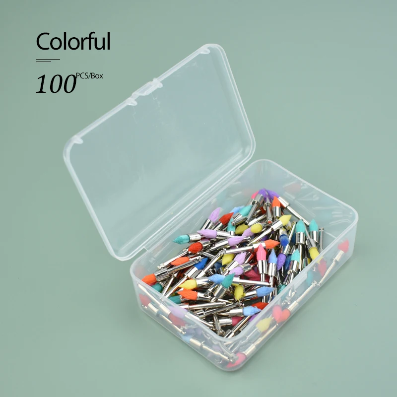 

100PCS Dental Polishing Brushes Pointed Head Teeth Polisher for Low-Speed Machine Colorful/white Dental Materials