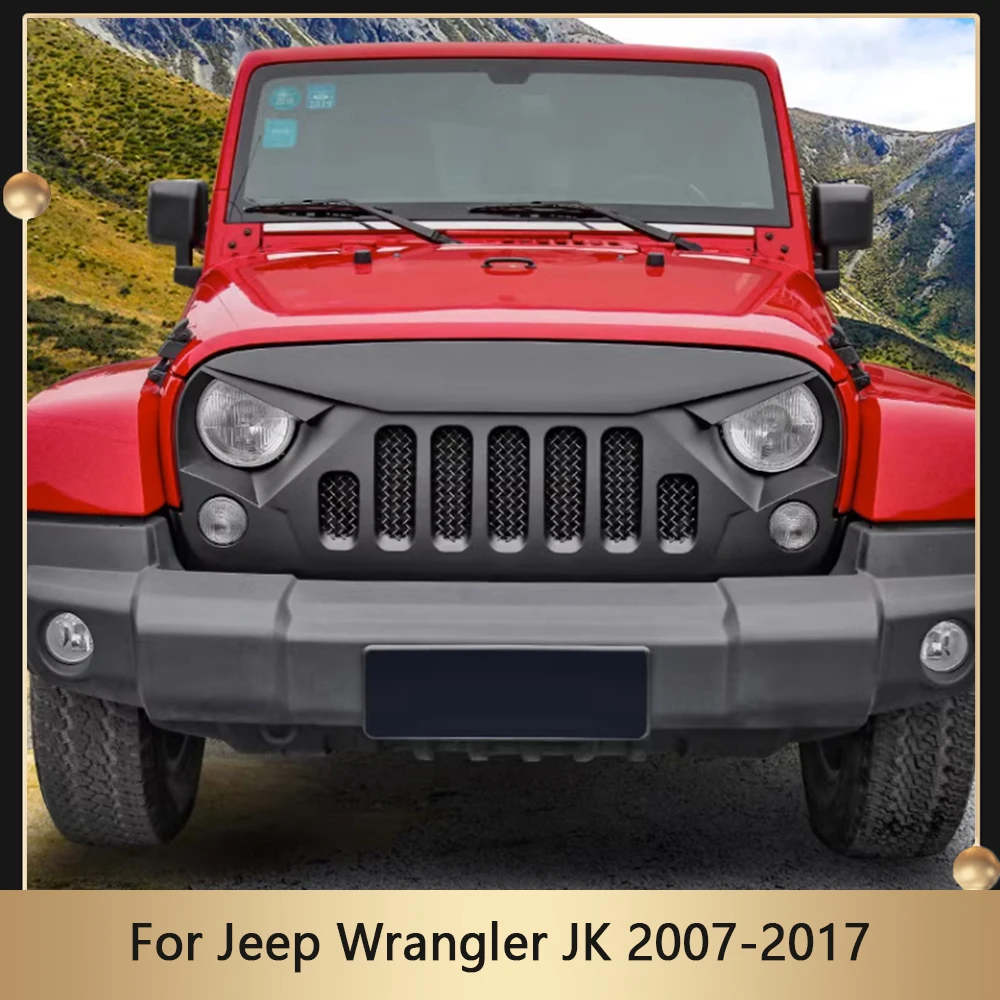 

Front Bumper Mesh Mask Cover Racing Grill Raptor Grille For Jeep Wrangler JK 2007-2017 Modified Upper Middle Grid