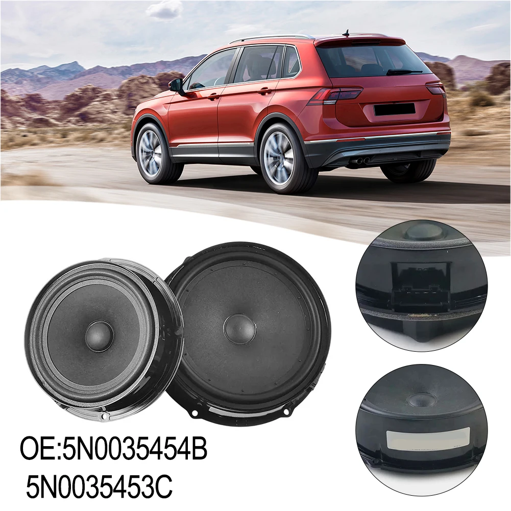 Woofer Front Rear 5N0035454B 5N0035453C For Tiguan 2009- Automobiles Parts Accessories ABS Black Loudspeaker Replacement