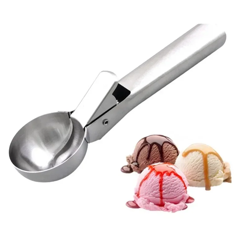 Ice Cream Scoop Ice Shovel Scoop Ice Cube Scoop 1pcs Ice Cream Scoops Stacks Stainless Steel Ice Cream Digger Non-Stick Fruit Ball Maker Watermelon Spoon Tool