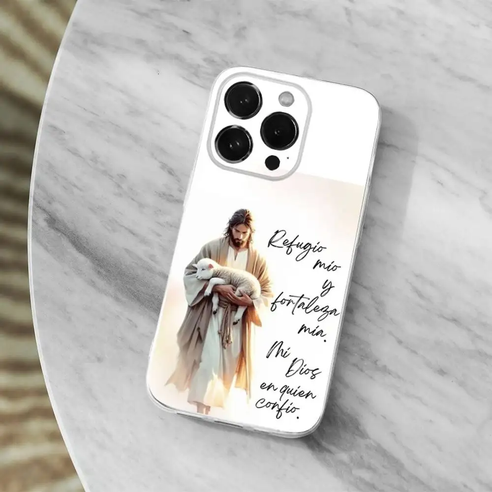 Inspirational Spanish Bible Verse Transparent Phone Case