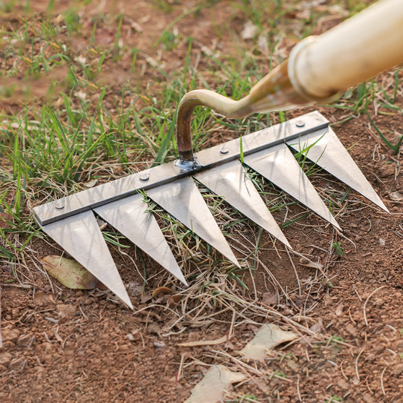 Râteau De Jardin En Acier Pour Maison 16 Pouces 9 Dents Plante Agricole