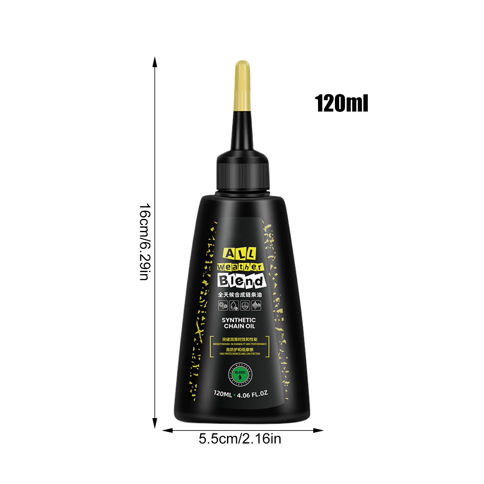 Synthetisches Kettenöl, 120 ml, Fahrradketten-Schmiermittel, vielseitig einsetzbares, trockenes und nasses, korrosionsbeständiges Schmiermittel und Rostschutzöl für Fahrräder