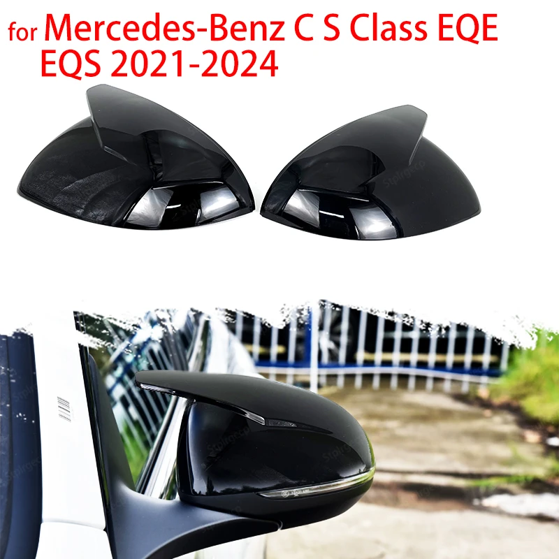 

S Class S480 S580 4Matic Glossy Black Rearview mirror Cap Replacement Mirror Cover for Mercedes-Benz EQE V295 EQS V297