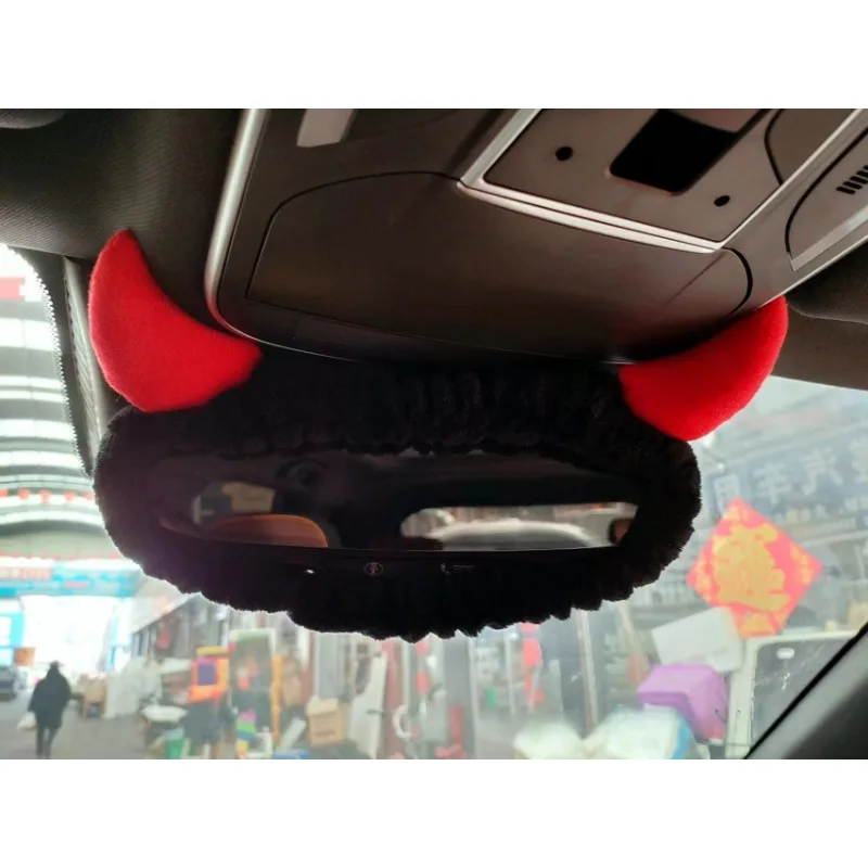 New Creative Rearview Mirror Cover Cute Cartoon Reversing Mirror Car Interior Accessories Accessories Car Interior Decoration