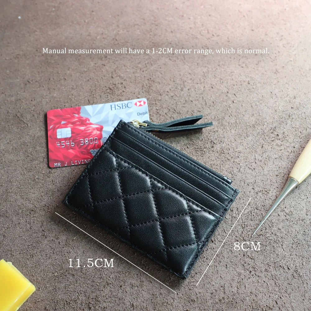 Card Holder Luxury Designer Wallets For Women Sheepskin Lozenge Zippered  Coin Purse ID Credit Card Cover New Arrivals wholesale - AliExpress