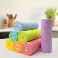 50/20pcs Reusable Cleaning Wipe Household Kitchen Cloth Microfiber Towel Rolls Dish Rags Wash Paper Towel Replacement 2