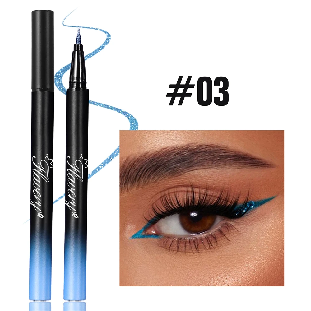 Flüssiger Eyeliner In Rauchigem Schwarz-violett Mit Glitzer Effekt_voghion.com