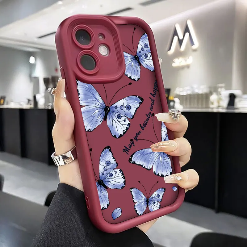 Vibrant Butterfly Soft Silicone Shockproof Phone Case Cover