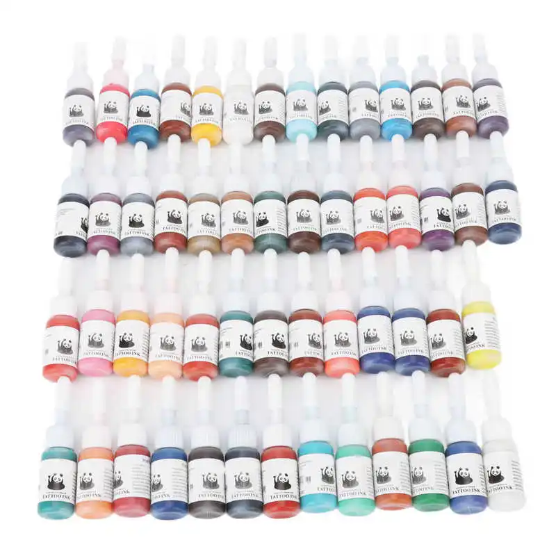 54pcs Tattoo Ink Kit Supply Pigment Set Easily Bright Vivid Color