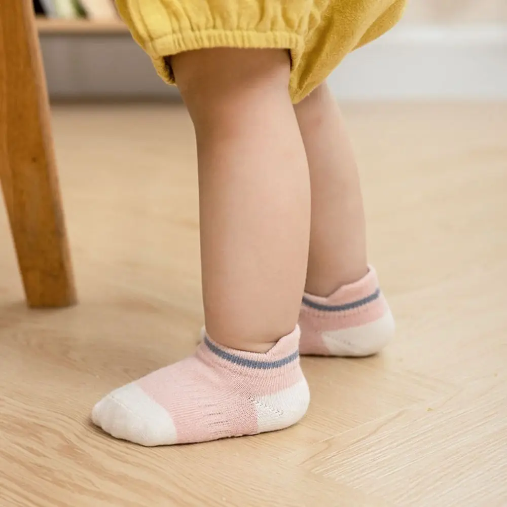 5Pairs Creative Cotton Baby Floor Socks Non-slip Letter Tube Sock Ins Style Hosiery Toddle Walking Socks Daily
