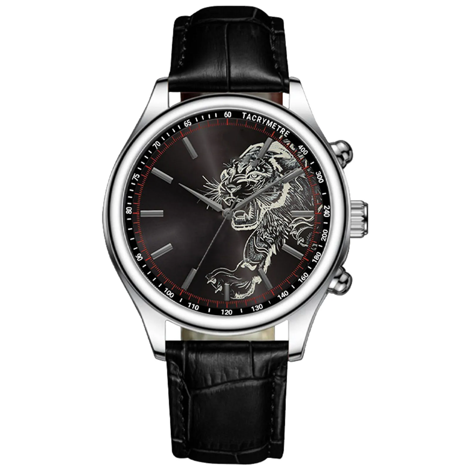 

Men's Vintage Quartz Watch Easy to Read Tiger Animal Dial Shatterproof Wristwatch n Birthday Gift
