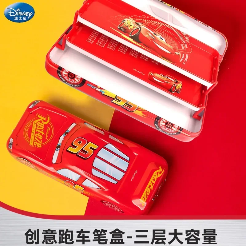 Cartoon McQueen Three-layer Pencil Case Large Capacity Cartoon Car Stereo Pencil Case Learning Gift Multi-function Stationery 4