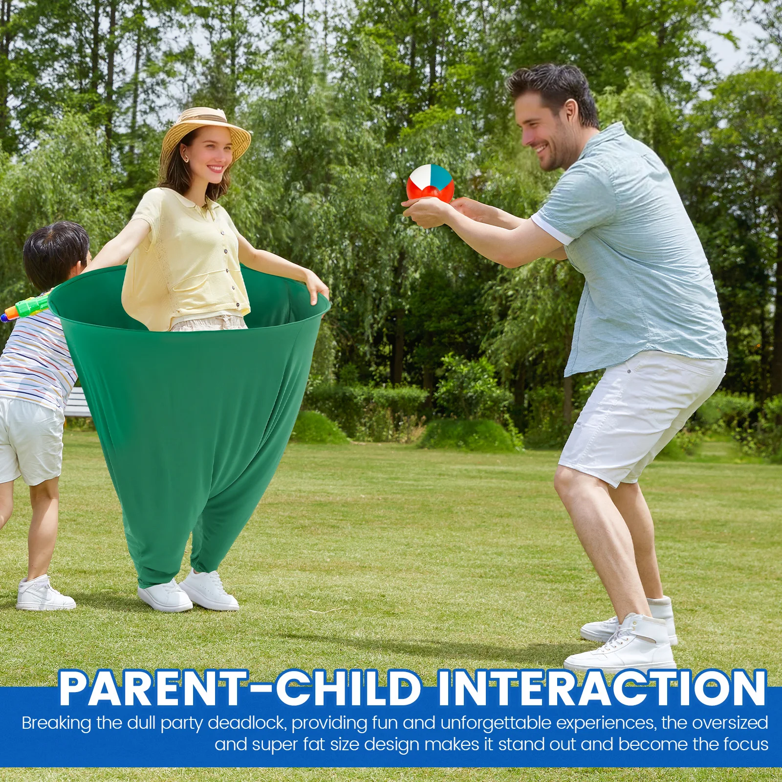 Milk Fiber Fabric Pant Yard Game Set Good Elasticity Freaky Party Game Pant Parent Child Interaction for Outdoor Party Adult