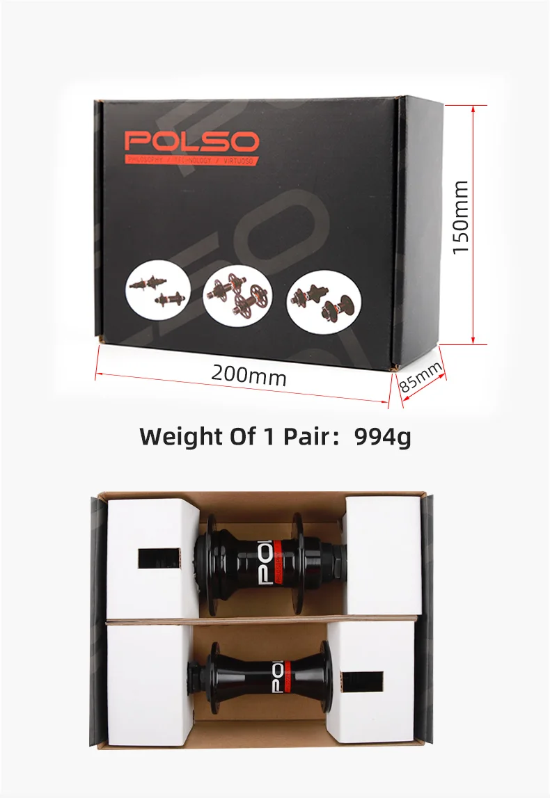 POLSO BH016 BMX Nabe 100x3/8 110x14mm BMX Vorder- und Hinterradnaben Aluminiumlegierung Fahrradteile – Detail 13