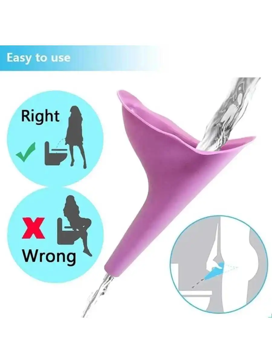 1PC Women Girl Urinal Outdoor Travel Camping Female Urinal Soft Silicone Urination Device Stand Up & Pee Lady Mobile Toilet