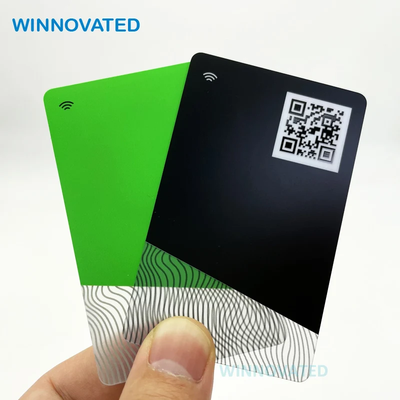 

Программируемая бесконтактная цифровая матовая черная Фотокарта из ПВХ с QR-кодом