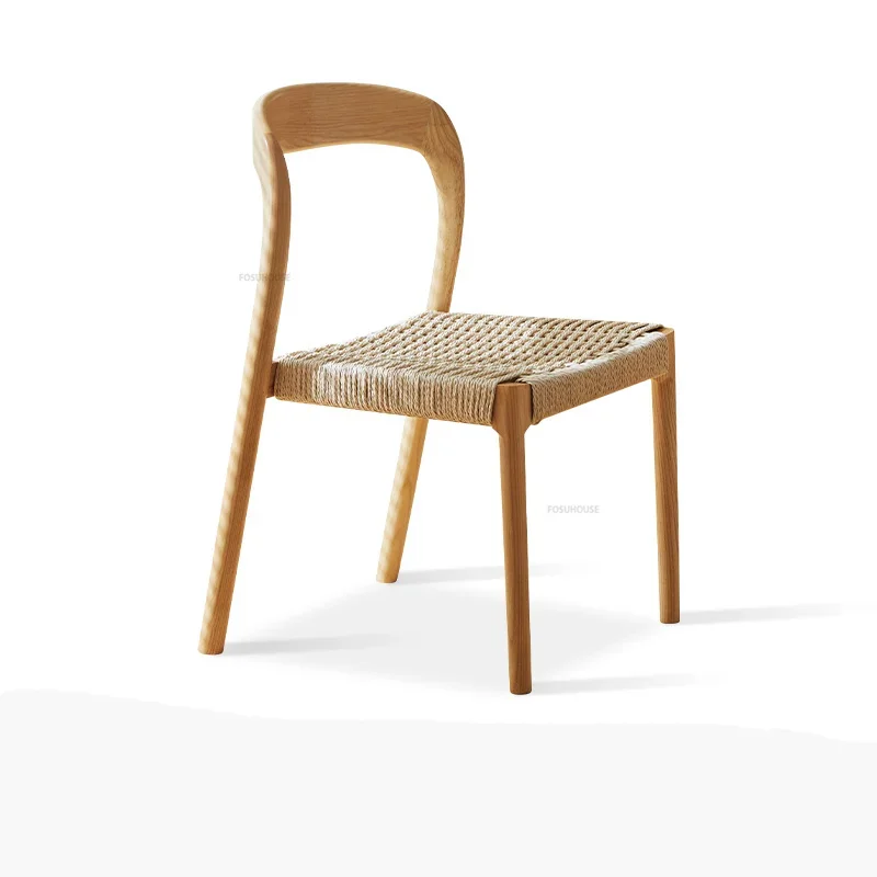 Nordic Restaurant Rope Dining Table Chairs Home Living Room Dining Chair Designer Home Furniture Creative Backrest Desk Chairs
