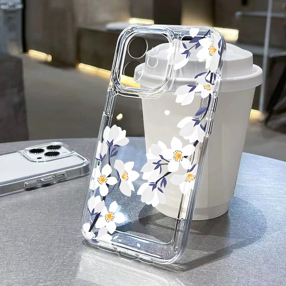 Elegant Floral Phone Case with Clear Back Cover