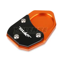 Motorcycle CNC Kickstand Extension Pad Support Plate Enlarge Stand (Orange - LOGO DUKE)