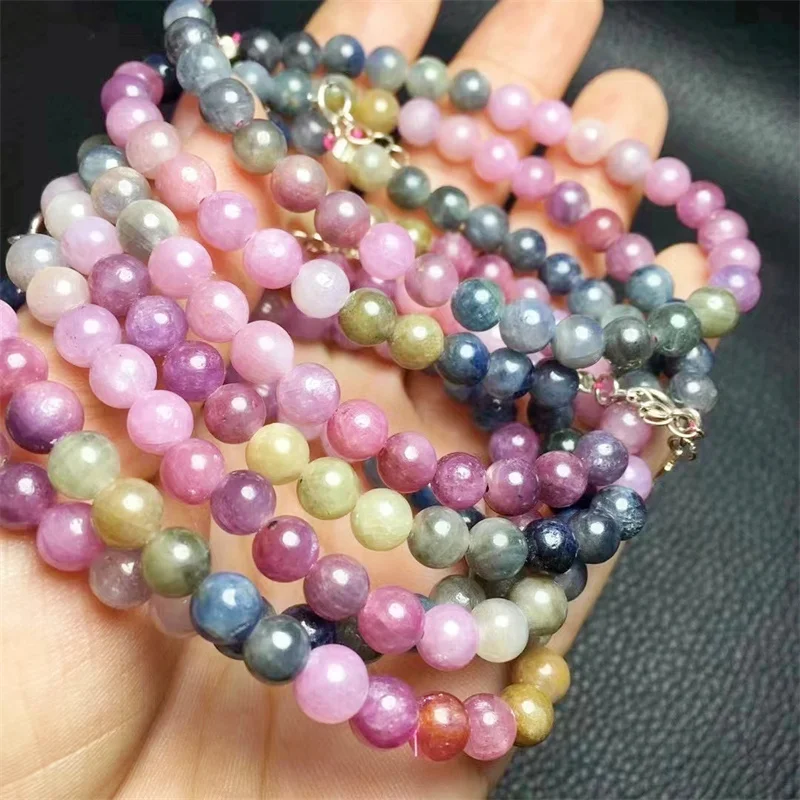 

Natural Ruby Bracelet Handmade Women Healing Gemstone Crystal Strand Bangles Lovers Girlfriend Jewelry Gift 1PCS 6.5MM