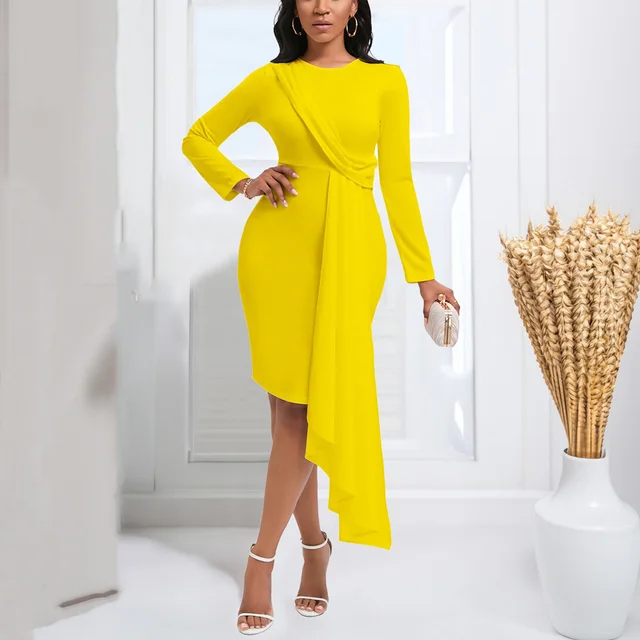 Elegant Full Sleeve Big Swing Sheath Dress 1