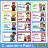 15Pcs Classroom Poster Rules for The School Class A4 size Posters for Kindergarten Preschool Decora Education toys 1
