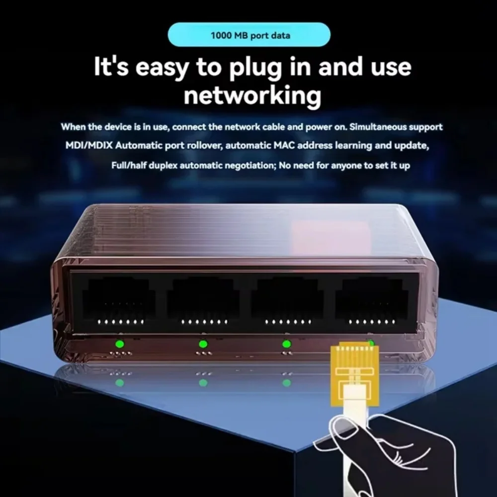 1000Mbps 5포트 이더넷 스위치 기가비트 이더넷 스마트 스위처 RJ45 허브 인터넷 분배기 라우터 PC LAN 풀/하프 듀플렉스