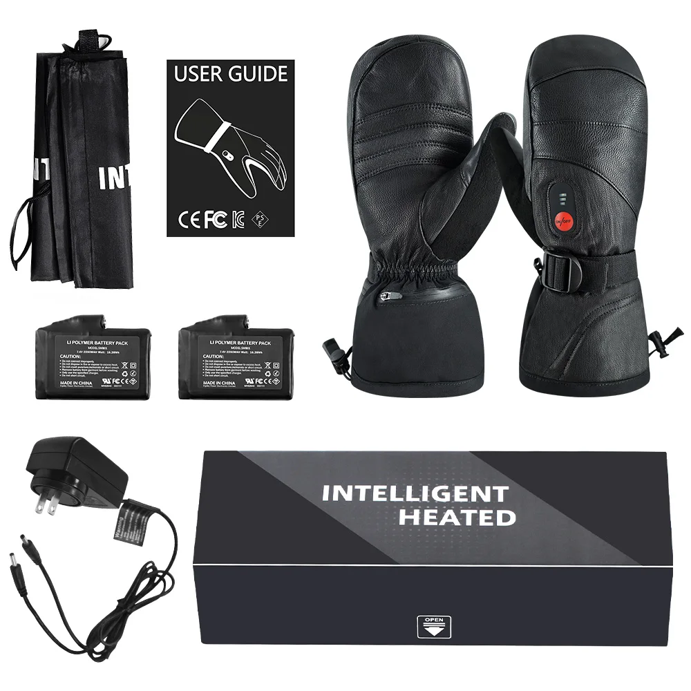 Unisex Far Infrared Heated Mitten Gloves Carbon Fiber Heating 3 Shift Temperatures Battery Heated Mitten Gloves SHGS38 6