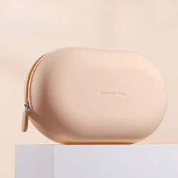 Spacious Waterproof Silicone Cosmetic Bag - Versatile, Moisture - Proof Travel and Home Storage Solution (Khaki)