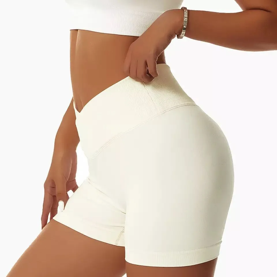 Yoga Impact Shorts Women Scrunch Bum Gym Shorts Low Waist Seamless Yoga Workout Biker Short Stretch Fitness Short Pants